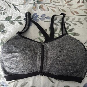 Gray Zip-Front Sports Bra by Victoria Secret